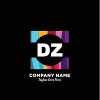 dz initiale logo avec coloré modèle vecteur. vecteur