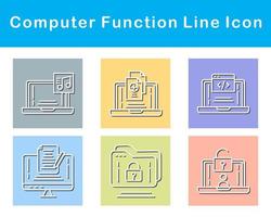 ordinateur une fonction vecteur icône ensemble