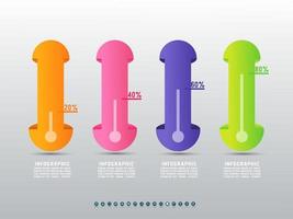 infographie abstraite quatre options de nombre pour le flux de travail ou la présentation. vecteur