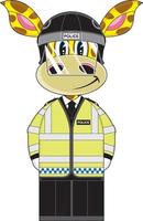 dessin animé classique Britanique girafe émeute policier personnage vecteur