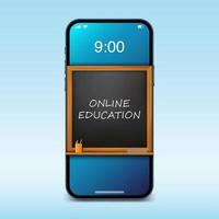 éducation en ligne en classe, apprentissage sur smartphone en direct, illustration vectorielle vecteur