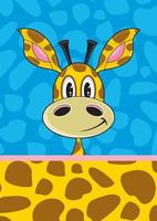 mignonne dessin animé girafe personnage sur Pointé Contexte vecteur