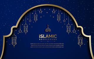 conception de bannière islamique ramadan kareem avec calligraphie et lanterne arabe vecteur
