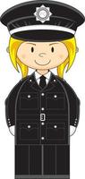 dessin animé classique Britanique femme policier personnage vecteur
