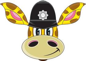 dessin animé classique Britanique girafe policier personnage vecteur