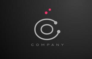gris o alphabet lettre logo icône conception avec rose point. Créatif modèle pour affaires et entreprise vecteur