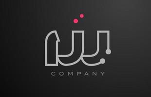 gris w alphabet lettre logo icône conception avec rose point. Créatif modèle pour affaires et entreprise vecteur