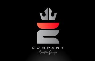 Orange e alphabet lettre logo icône conception avec Roi couronne. Créatif modèle pour entreprise vecteur