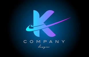 k rose bleu alphabet lettre logo avec double virgule. entreprise Créatif modèle conception pour entreprise et affaires vecteur