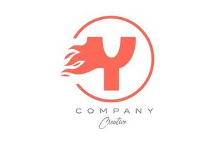 Orange y alphabet lettre icône pour entreprise avec flammes. Feu conception adapté pour une affaires logo vecteur