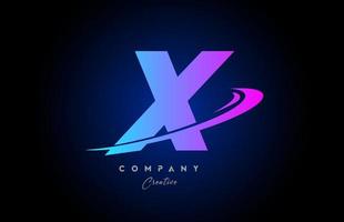 X rose bleu alphabet lettre logo icône conception avec virgule. Créatif modèle pour entreprise et affaires vecteur