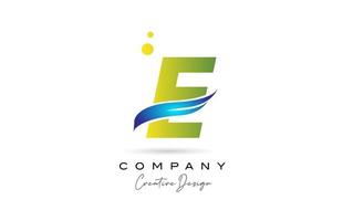 vert e alphabet lettre logo icône avec virgule. Créatif modèle pour entreprise et affaires vecteur