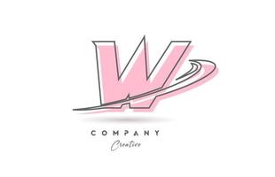 w rose gris ligne alphabet lettre logo icône conception avec virgule. Créatif modèle pour affaires et entreprise vecteur