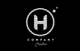 h alphabet lettre logo icône conception avec noir et blanc ligne Bande. Créatif modèle pour affaires et entreprise vecteur