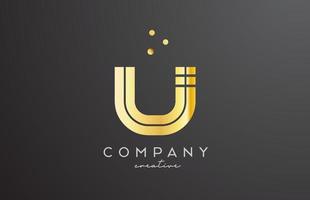 or d'or u alphabet lettre logo avec points. entreprise Créatif modèle conception pour entreprise et affaires vecteur