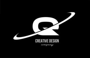 noir blanc q alphabet lettre logo avec gros virgule. entreprise Créatif modèle conception pour entreprise et affaires vecteur