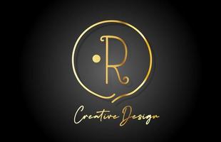 r or Jaune alphabet lettre logo icône conception avec luxe ancien style. d'or Créatif modèle pour entreprise et affaires vecteur