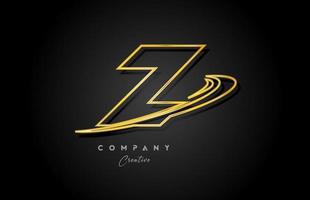 or z alphabet lettre logo icône conception avec d'or virgule. Créatif modèle pour entreprise et affaires vecteur