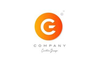 g Orange sphère alphabet lettre logo icône conception avec point. Créatif modèle pour entreprise et affaires vecteur