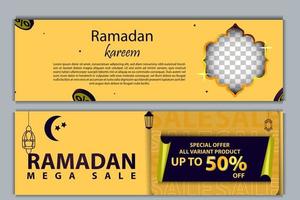 3d bannière modèle méga vente Ramadan kareem promotion vecteur