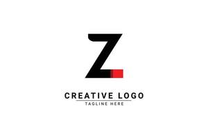initiale lettre z logo. rouge et noir forme c lettre logo avec ombre utilisable pour affaires et l'image de marque logos. plat vecteur logo conception modèle élément.