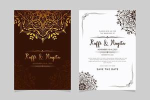 prime mariage invitation avec main dessiner mandala vecteur