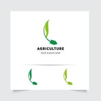 plat emblème logo conception pour agriculture avec le concept de vert feuilles vecteur. vert la nature logo utilisé pour agricole systèmes, Les agriculteurs, et plantation des produits. logo modèle. vecteur