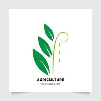 plat emblème logo conception pour agriculture avec le concept de vert feuilles vecteur. vert la nature logo utilisé pour agricole systèmes, Les agriculteurs, et plantation des produits. logo modèle. vecteur