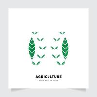 plat emblème logo conception pour agriculture avec le concept de vert feuilles vecteur. vert la nature logo utilisé pour agricole systèmes, Les agriculteurs, et plantation des produits. logo modèle. vecteur