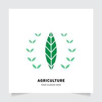 plat emblème logo conception pour agriculture avec le concept de vert feuilles vecteur. vert la nature logo utilisé pour agricole systèmes, Les agriculteurs, et plantation des produits. logo modèle. vecteur