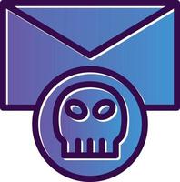 conception d'icône de vecteur de courrier électronique piraté