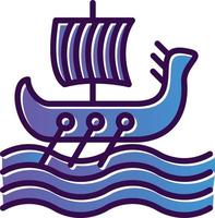 conception d'icône de vecteur de bateau viking