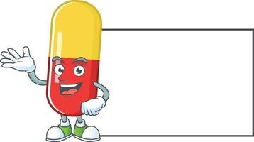 rouge Jaune capsules dessin animé personnage vecteur