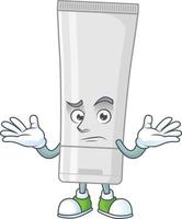 blanc Plastique tube dessin animé personnage vecteur