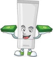 blanc Plastique tube dessin animé personnage vecteur
