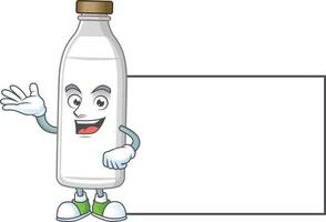 Lait bouteille dessin animé personnage vecteur