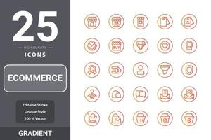 pack d'icônes de commerce électronique pour la conception de votre site Web, logo, application, interface utilisateur vecteur