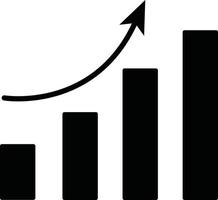 noir croissance icône vecteur