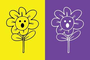 fleur surpris visage emoji - étonné emoji vecteur