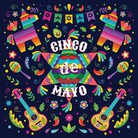 Cinco de mayo concept de pinata mexicain vecteur