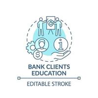 icône de concept d & # 39; éducation de clients de banque vecteur