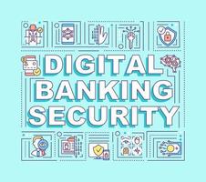 bannière de concepts de mot de sécurité bancaire numérique vecteur