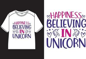 bonheur croire dans Licorne T-shirt conception vecteur