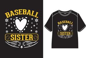 base-ball sœur T-shirt conception vecteur