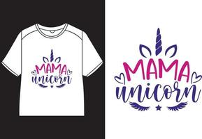 maman Licorne T-shirt conception vecteur