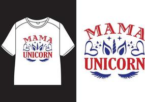 maman Licorne mignonne T-shirt conception vecteur