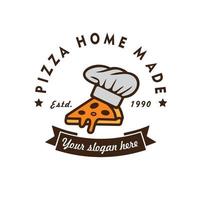 Pizza chef logo vecteur illustration