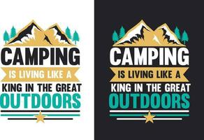 camping t chemise conception paquet T-shirt conception pour camping amoureux vecteur