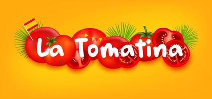 la tomate Festival bannière. la tomate dans Espagne. tomate lutte. tomate bataille vecteur