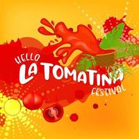 la tomate Festival bannière. la tomate dans Espagne. tomate lutte. tomate bataille vecteur